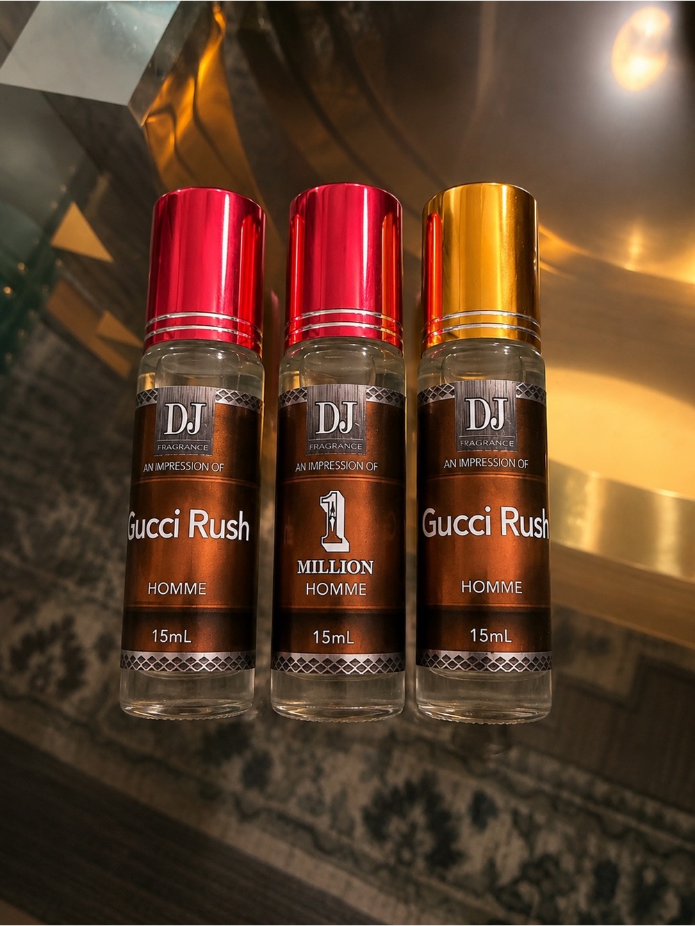 a new day Men's Roll-On Fragrance Trio in Red and Gold Caps